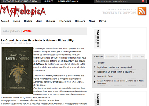revue de presse livre Mythologica